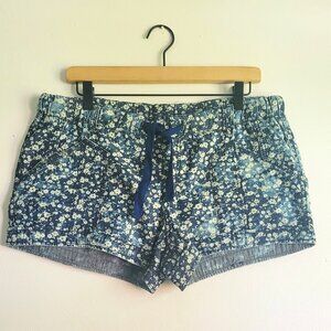 Mossimo Supply Co. Blue Floral Drawstring Denim Shorts – Size Large